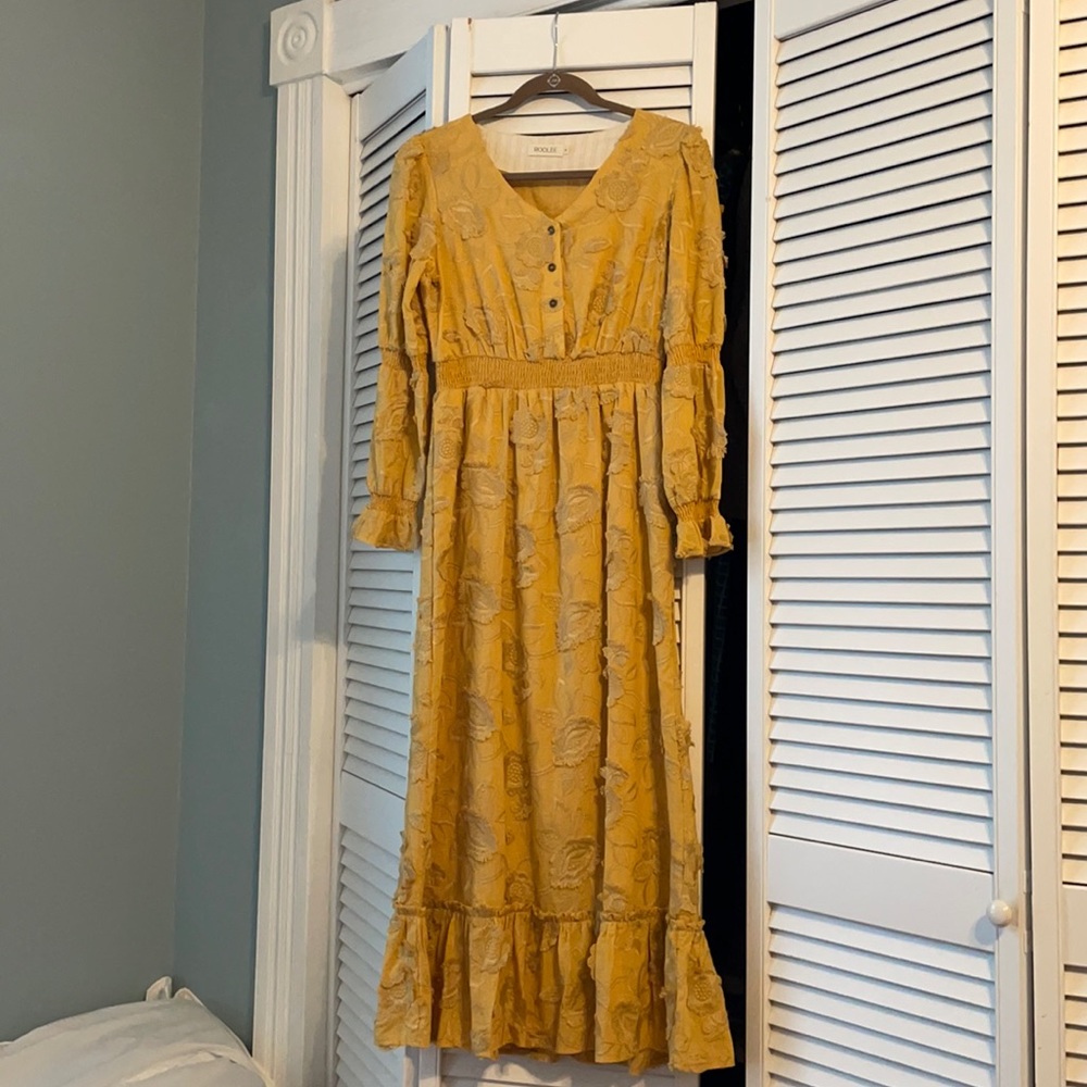 Roolee long sleeve textured dress